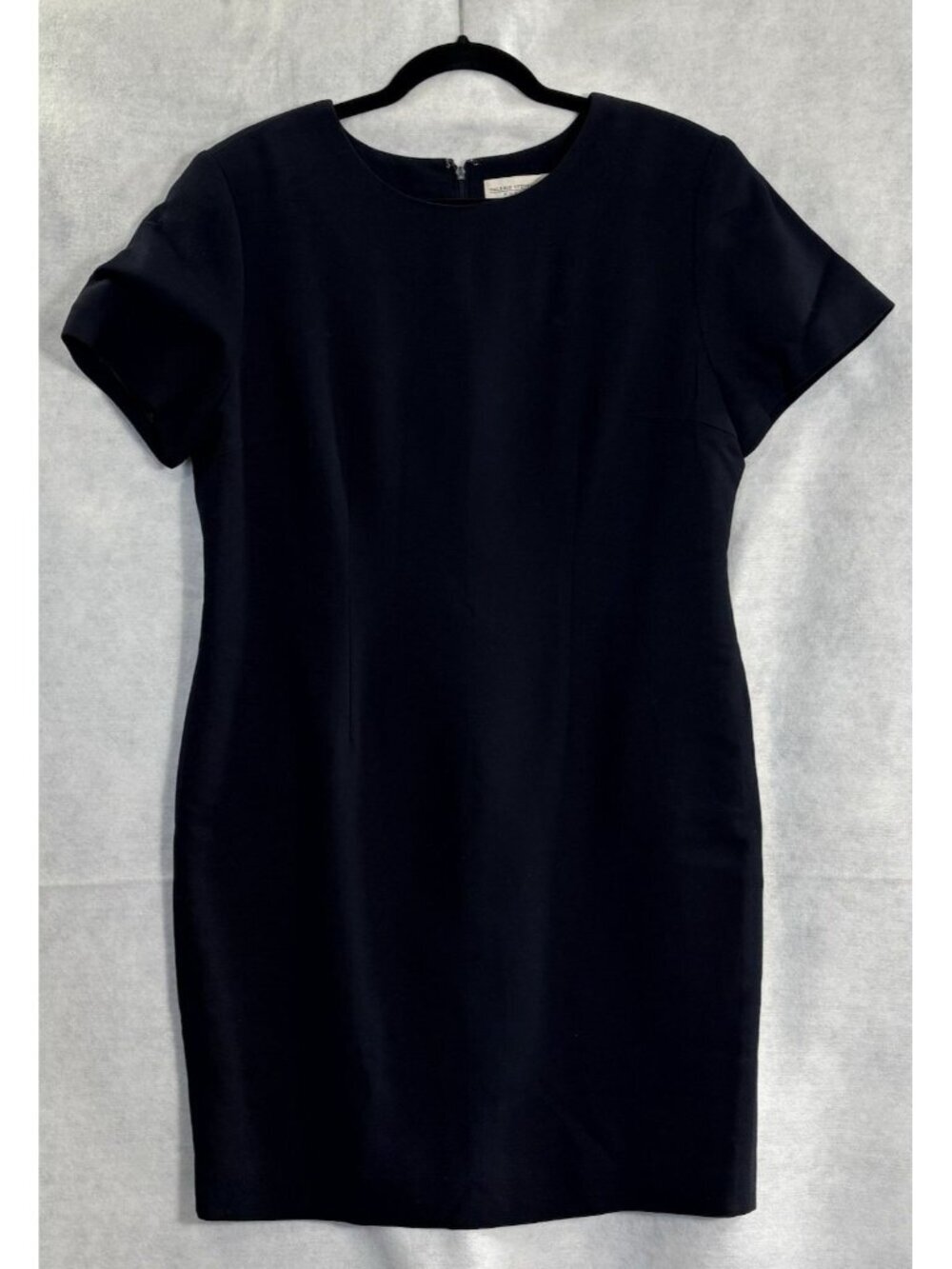 VTG VALERIE STEVENS Women Pure Wool Short Sleeve Petite Dress Sz 14 Black 60-11